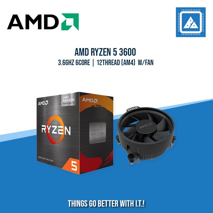 AMD RYZEN 5 3600 3.6GHZ 6CORE | 12THREAD (AM4) W/FAN | TRAY TYPE AMD RYZEN 5 3600 3.6GHZ 6CORE | 12THREAD (AM4) W/FAN | TRAY TYPE